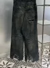 Женские джинсы высокого класса, оригинальный дизайн с дырками, джинсы известных брендов, мужские винтажные потертые потертые высококачественные роскошные джинсовые брюки 230825