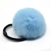 Haarspeldjes Echt bont Bobble Haarband Pompom Bal Elastische houder Meisjes Hoofdband Banden