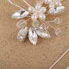 Hårklipp 2st Silvery Pearl Crystal Pins Wedding Accessories Ornament Women Bridal Sticks Head Decoration