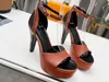 5A Sandals L8156370 Afterglow Plat Sandal 13cm Heels 9.5cm Platform Discount Designer Shoes for Women Size 34-42 Fendave