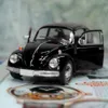 Diecast modelo est chegada retro vintage besouro puxar para trás carro brinquedo para crianças presente decoração bonito estatuetas miniaturas 230825