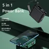 5 w 1 QI Bezprzewodowa ładowarka napędowa Bank Mini Powerbank 15000 mAh na iPhone 13 Samsung Android Telefon Szybki ładowanie PUVERBANK Q230826