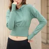 Active Shirts Women Yoga Shirt Long-sleeved Sports Sweatshirt Hooded Slim-fit Fitness Clothes Moving Top Coat Autumn And Winter