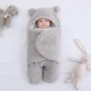 スリーピングバッグ生まれた赤ちゃんソフトラップブランケット濃厚なフリースの幼児睡眠のための寝具封筒06か月230825