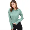 Active Shirts Women Yoga Shirt Long-sleeved Sports Sweatshirt Hooded Slim-fit Fitness Clothes Moving Top Coat Autumn And Winter