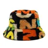 Wide Brim Hats Bucket Winter Hat Women's Fashion Leopard Panama Warm Female Vintage Faux Fur Fisherman Cap For Women Drop 230825