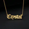 Pendant Necklaces Old English Nameplate Necklace Gold Color Choker Stainless Steel Personalized Name Pendants Romantic Gift 230825