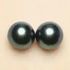 Pierres précieuses en vrac 9mm, perle d'eau de mer naturelle, haute luminosité, rondes, noires de tahiti, paires défectueuses pour boucles d'oreilles DIY BGM