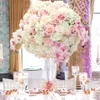 Decorative Flowers Wreaths Luxury Customized Big 34 Artificial Flower Ball Rose Bouquet Arrangement For Wedding Table Centerpieces Road Lead Floral 230825