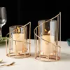 Metallljushållare Guldvotiv avsmalnande pelare Ljushållare Glass Cup Decorative Tea Light Candleholders For Home Decor Table Decorations Centerpiece