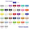 Teethers Toys 12mm Baby Teether Silicone Beads Diy Pacifier Chain Bracelet Bpa Free Chewable Round Bead Accessories For born 230825