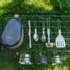 Outdoor Gadgets Cooker Set Mini Folding Tableware Camping Picnic Barbecue Fishing Cooking Utensils Accessories 230826