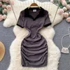 Casual Kleider Mode Gestreiften Frauen Kleid 2023 Koreanische Stil Kurzarm Mini Sommer Schlank All-Match Weibliche Vestidos