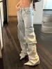 Женские джинсы винтаж вымытый светлый цвет большая карманная рабочая одея