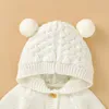 Pagliaccetti Autunno Neonate Vestiti con cappuccio lavorati a maglia Cotone Primavera Infantile Bambini 3D Pagliaccetto per orecchie Manica lunga Tute Tute Abiti 024M 230825