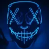 LED Glow Black V-shaped Mask Cold Light Halloween Mask Ghost Step Dance Glow Fun Election Year Festival Role Playing Clothing Supplies Party Mask 826