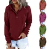 Women's Hoodies Winter Warm Pullover Pockets Button V Neck Solid Long Sleeve Casual Sweatshirts Oversized Ladies Streetwear Coat