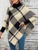 여자 스웨터 2023 가을/겨울 뉴 여자 니트웨어 하이 목 불규칙한 풀오버 여성 니트 스웨터