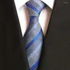 Bow Ties moda Mężczyźni krawata klasyczny szyja niebieski czarny prążka krawat Akcesoria ubrania odpowiednie do negocjacji biznesowych miejsce pracy