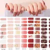 False Nails Sweet Fake Nail Stickers Full Cover Press On Nails Kawaii Design Nail Supplies Golden Line Diy False Nails Färdiga naglar X0826