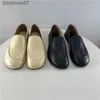 Véritable rangée niche coupe peu profonde bout rond semelle plate chaussure unique pour les femmes français quotidien mocassins décontracté en cuir conseil chaussures