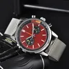 New Hot Selling Men's Full Function Quartz Watch 5-Pin Racing Timing Stainless Steel/Leather Strap 1884