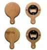 Creative Bamboo Träflasköppnare med handtag Coaster Kylmagnet Decoration Beer Bottle Openers FY5123 AU26