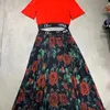 2023ss Designer damesjurk zomer strand tweedelige jurk voor dames lange rok luxe met print damesvest losse taille kleding