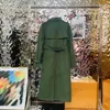 2023 Casaul chaquetas largas diseñador mujer gabardinas otoño marca chaquetas verdes moda de gama alta para mujer abrigos bbr diseño clásico color caqui tamaño s m l XL