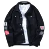 Kurtki męskie dżinsowe kurtka mody moda Hip Hop Streetwear Mens Jean Coats Causal Black Korean Style Mężczyzna i 230825