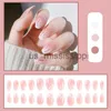 False Nails 24PcsBox Long Coffin Ballet Press On Fake Nails Full Cover Decoration Flame Artificial Manicure Nail Tips With Sticker x0826