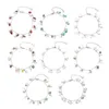 Bracelets de cheville en acier inoxydable, perle papillon étoile, breloque, couleur argent, chaîne de câble, bijoux de pied d'été pour femmes, 22.5cm de Long