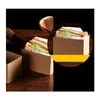 Wholesale Kraft Paper Sandwiches Wrap Box Thick Egg Toast Bread Breakfast Packaging Boxes Burger Teatime Tray Sn4474 Drop Delivery Office S