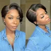 Maxhair Short Bob Pixie Cut Wig Wig Lace Froadal Straight Pronge Transparent Front Human Hair Wigs для чернокожих женщин