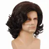 Synthetic Wigs Men's Fashion Wig Natural Brown Curly Hair Soft Healthy Fluffy Heat Resistant Short Synthetic Wig Daily Party Wig for Man x0826