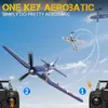 ElectricRC Aircraft F4U RC Aereo 24Ghz 4CH 400mm Apertura alare OneKey Acrobatico RTF Giocattoli di controllo remoto Regali per bambini 230825