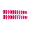 False Nails 24 Pcsset Matte Hot Pink Fake Nails Reusable Detachable Ultra Thin Oval Frosting False Nails with Adhesive Tape Glue Sticker x0826