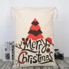 Saco de lona de natal papai noel grande cordão doces noel sacos de presente de natal sacos de papai noel para decoração de festival