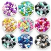 Jouets de dentition Joepada 50 pièces 12MM lentilles en Silicone perles sans BPA bricolage écologique bébé dentition sucette chaîne collier pendentif 230825