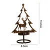 Kandelaars Kerstboom Iron Art Kandelaar Kerstman Elanden Brief Versieren Holle Kerst Houder Voor Party Decor