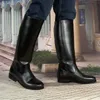 Stiefel Frühling Herbst Retro Männer Echtes Leder Mesh Lange Reitstiefel Winter Männlichen Plüsch Kuh Leder Militärische Botas Ritter Stiefel 230825