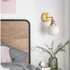 Lampa ścienna Nowoczesne lampy kinkietowe Oprawa oświetlenia Biała ceramika z miedzianym uchwytem do salonu sypialnia łóżka