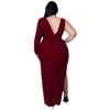 Plus size Dresses Sexy Size for Women Hollow Out Solid V Neck Elegant Party Bodycon Maxi Dress Club Outfits Wholesale Drop 230825