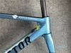 Super Light Factor O2 Carbon Road Bike Frame Blue and handlebar V brake disc brake