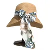 Chapeaux à large bord seau soleil chapeau de paille ruban plage dames été extérieur respirant pliable 230825