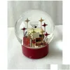 Décorations de Noël 2023 Edition C Classics Boule à neige rouge avec par bouteille à l'intérieur de la boule de cristal pour la nouveauté d'anniversaire spéciale VIP Gi Dhvzk