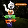 Andra evenemangsfestleveranser 2 4m Big Halloween Uppblåsbar Ghost Holding Pumpkin Street Signs Decoration Tricks eller behandlar festlig 230825