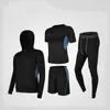 Vår- och höstens yoga fyra bitar Set Athletic Wear Cotton High Quality Training Wear Sweatshirt Set Athletic Pants