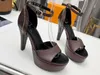 5A Sandals L8156370 Afterglow Plat Sandal 13cm Heels 9.5cm Platform Discount Designer Shoes for Women Size 34-42 Fendave