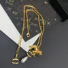 Modedesigner silverguldpläterad hänge halsband avancerade kopparmaterial märkesvaror länkar kedjor halsband bröllop smycken gåva